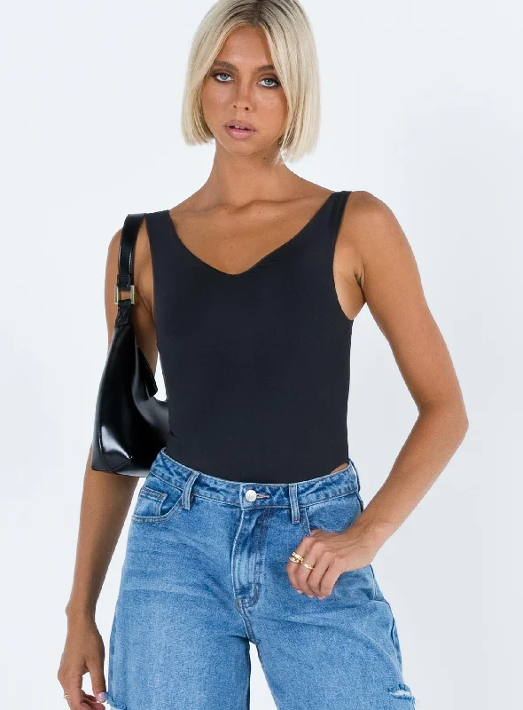 Crop Bodysuits to Pair with High - Waisted BottomsJarocin Bodysuit Black