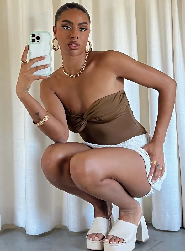 Compression Bodysuits for Post - Workout RecoveryLenton Bodysuit Brown