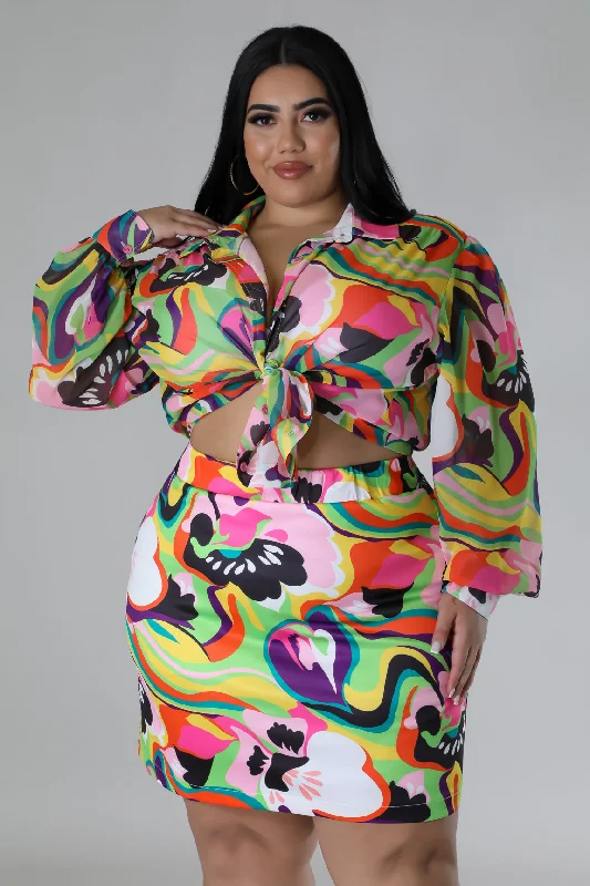 Neon Bodysuits to Stand Out at PartiesNever Stop Skirt Set