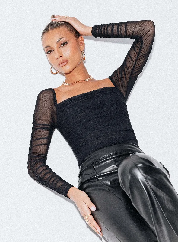 High - Neck Bodysuits for a Modest and Sophisticated LookDelany Bodysuit Black Tall