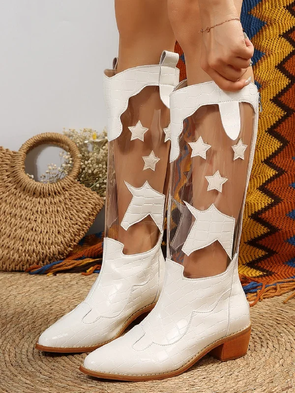 Long - Sleeve Bodysuits for Cold Weather LayeringStar Point Toe Block Heel Boots