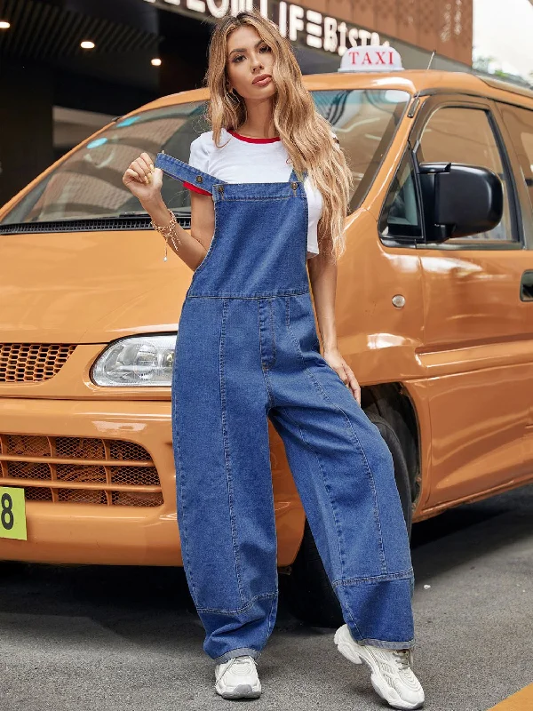Plus - Size Bodysuits with a Comfortable and Flattering FitWide Strap Wide Leg Denim Overalls Plus - Size Bodysuits with a Comfortable and Flattering FitWide Strap Wide Leg Denim Overalls